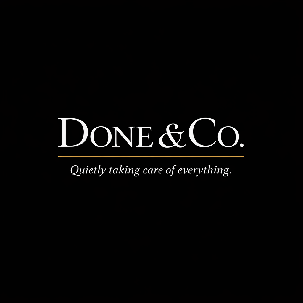 Done & Co. logo with tagline Quietly taking care of everything.